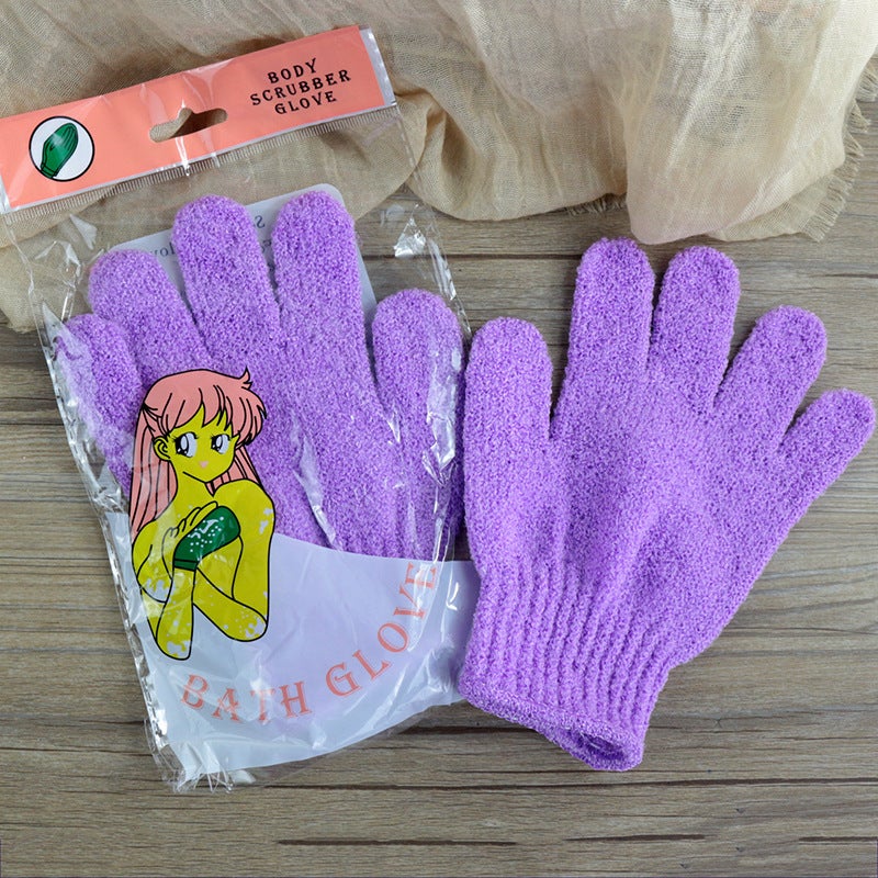 Korean Five-Finger Bath Scrub Gloves Creative Nylon Exfoliating Gloves Export Double-Sided Back Rub Artifact - Image 1